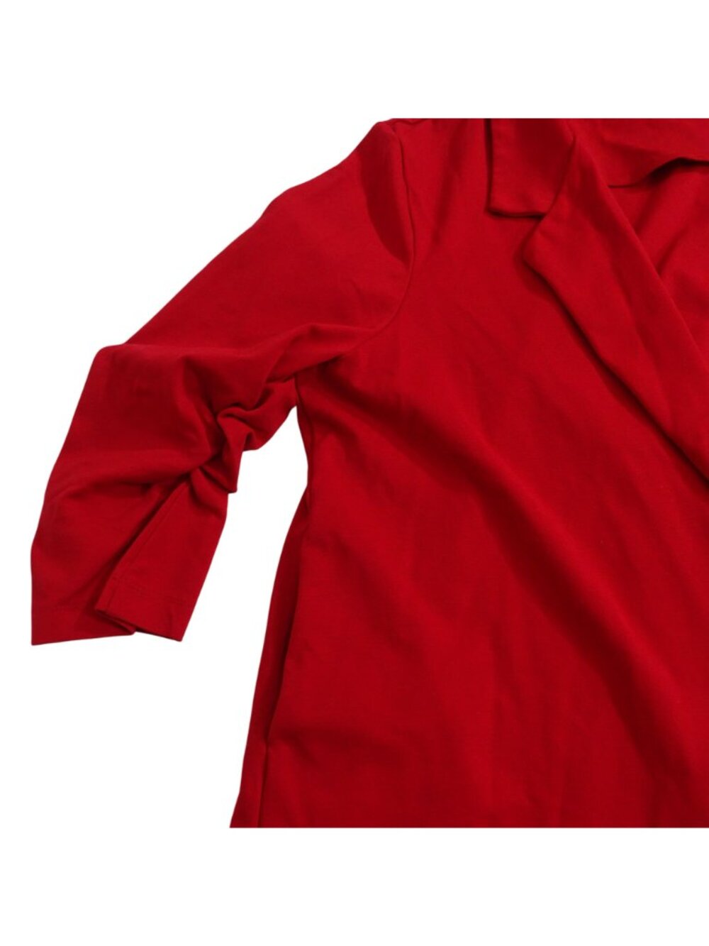 Dear Scarlett Women Red Open Front Blazer Jacket Size 3X Pockets 3/4 Sleeve - Picture 4 of 11